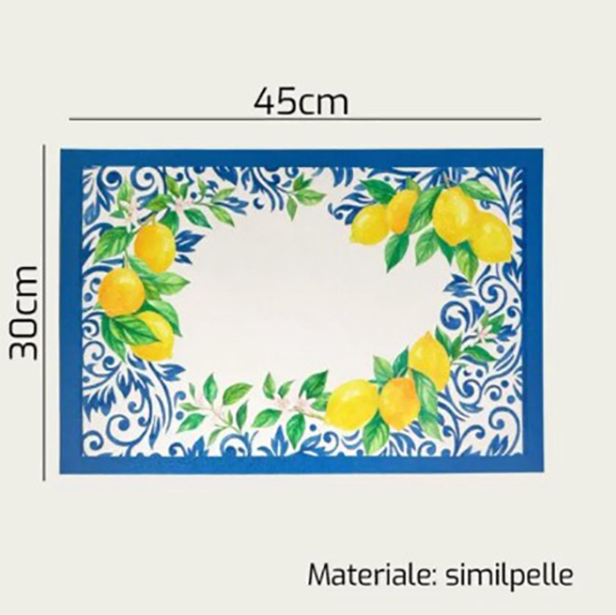 Arca LIMONI Set van 4 Placemats, 45x30cm, vegan leer - onderhoudsvriendelijk - soepel en zacht - fris design
