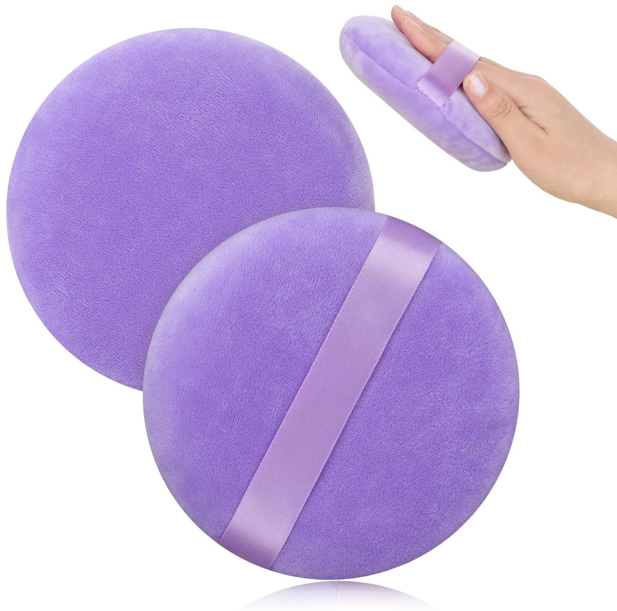 Dailygoods- Puderkwast Groot - Ultrazacht - Wasbaar - Herbruikbaar - Poederdoos - Hoogwaardig Fluweel 10,5 cm - Make-upkwast