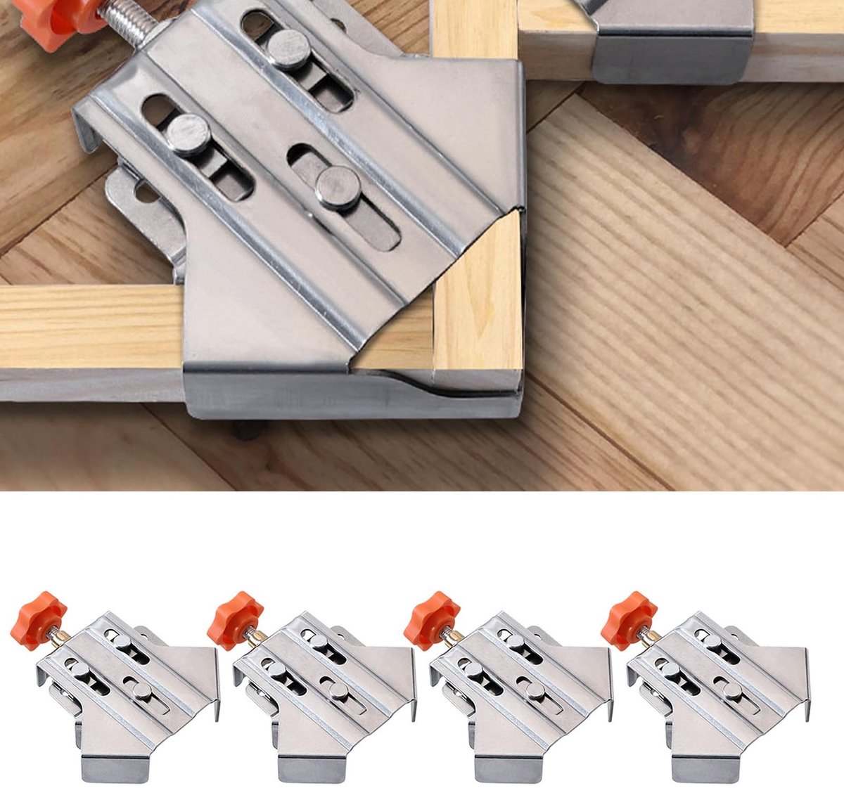 Dailygoods- Hoekbeugel - 90 Graden Hoekbeugel - Roestvrij Staal - Verstelbaar - Multifunctioneel - Geschikt voor Houtbewerking - Hoekverbinder