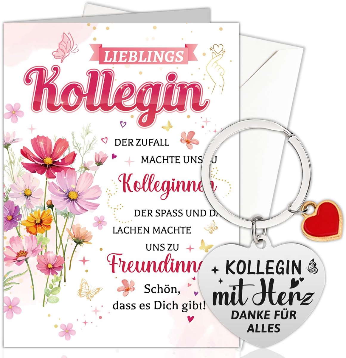 Dailygoods- Afscheidskaart Uniek - Afscheid Collega - Sleutelhanger - Pensioen - Jobwisseling - Warm Woorden - Afscheidskaartje