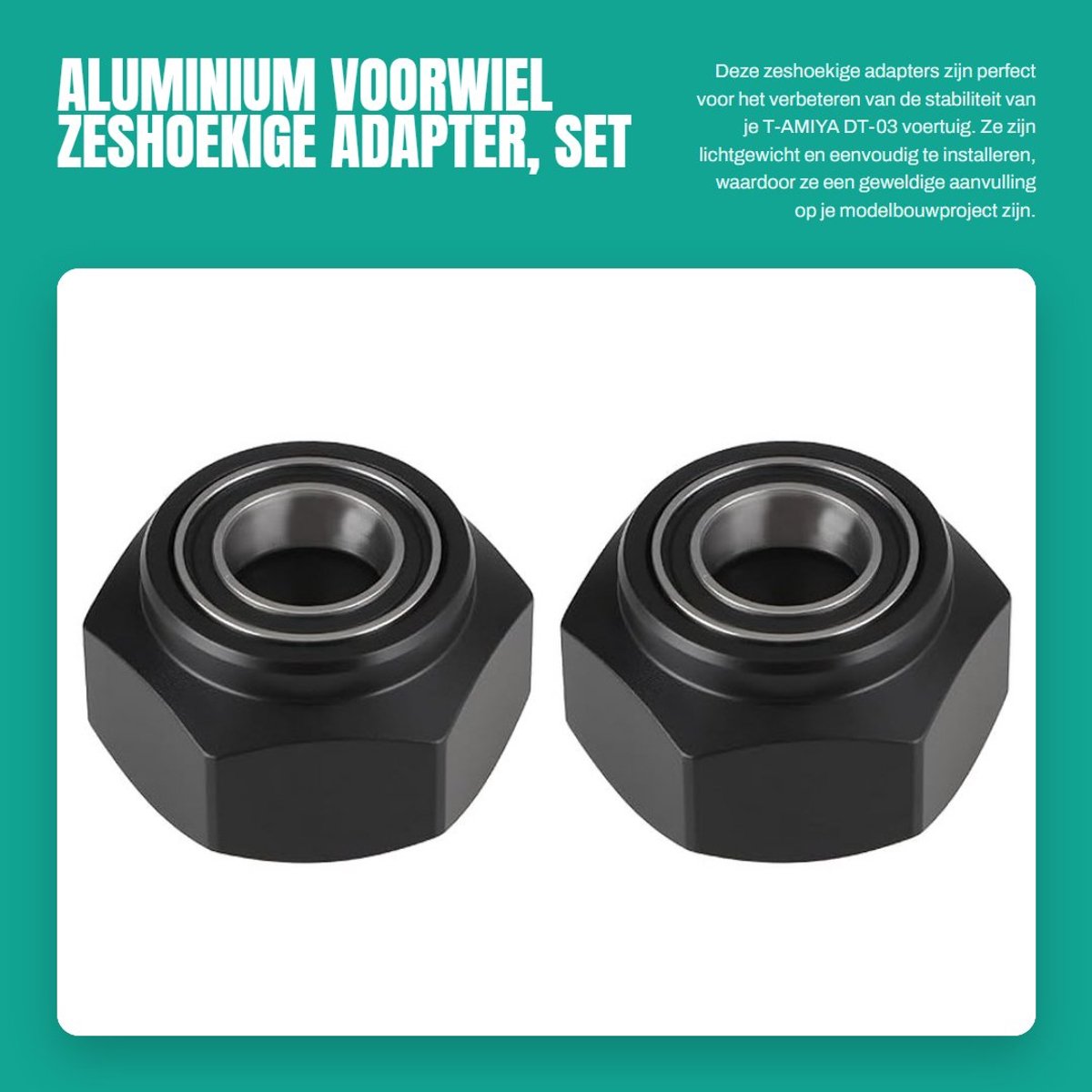 Dailygoods - Aluminium Voorwiel Zeshoekige Adapter, Set van 2