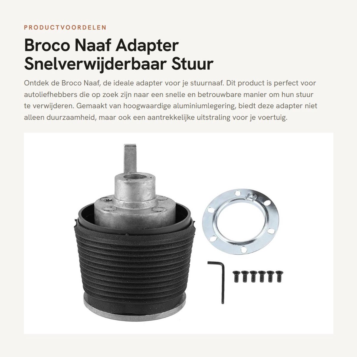 Dailygoods - Naaf Adapter - Snelverwijderbaar Stuur - Aluminium Legering - Geschikt voor Peugeot 106 306 - Diefstalbestendig - Duurzaam en Robuust