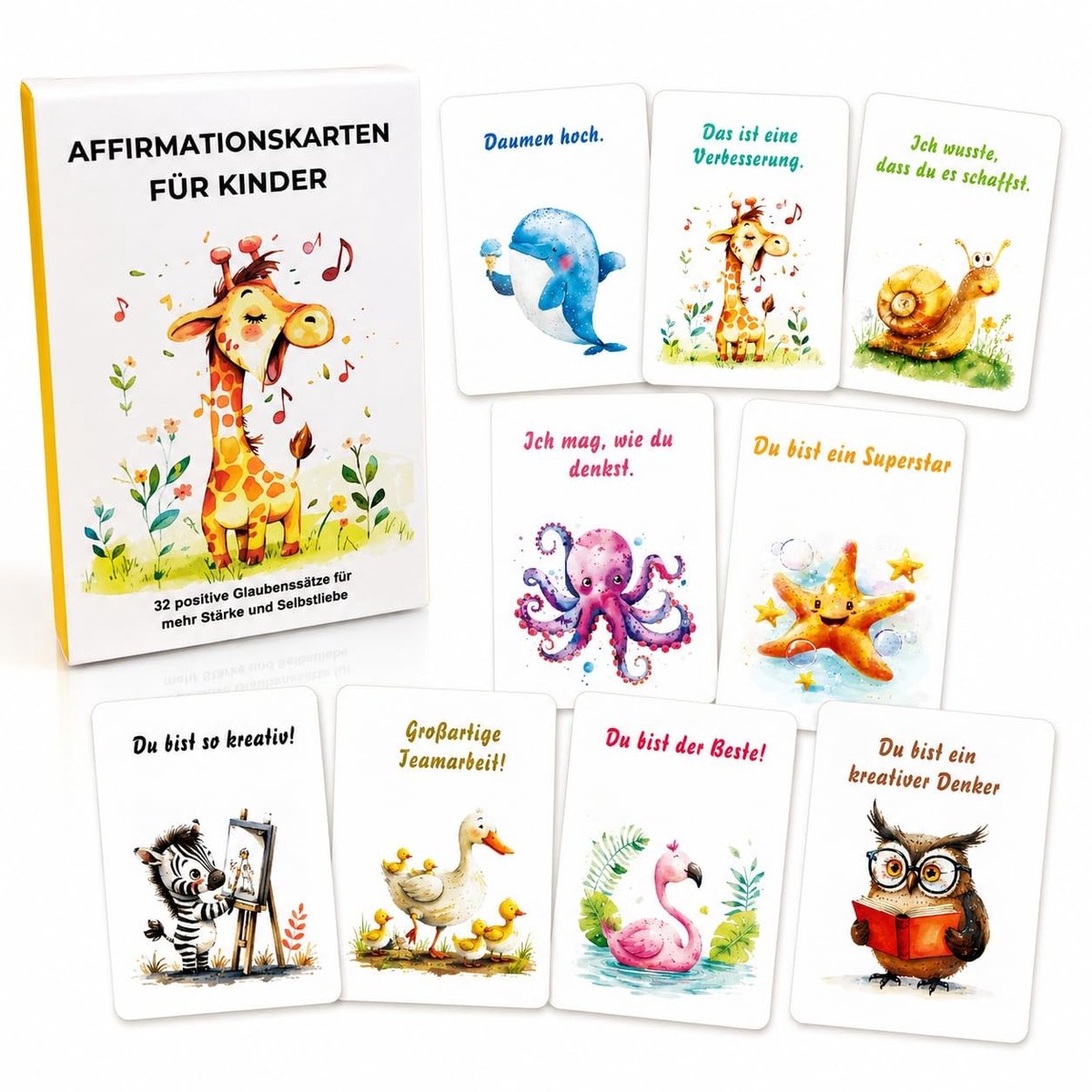 Dailygoods- Bevestigingskaarten 32 Stuks - Positieve Motivatiekaarten - Kinderen - Mindfulness - Zelfrespect - Aanmoediging