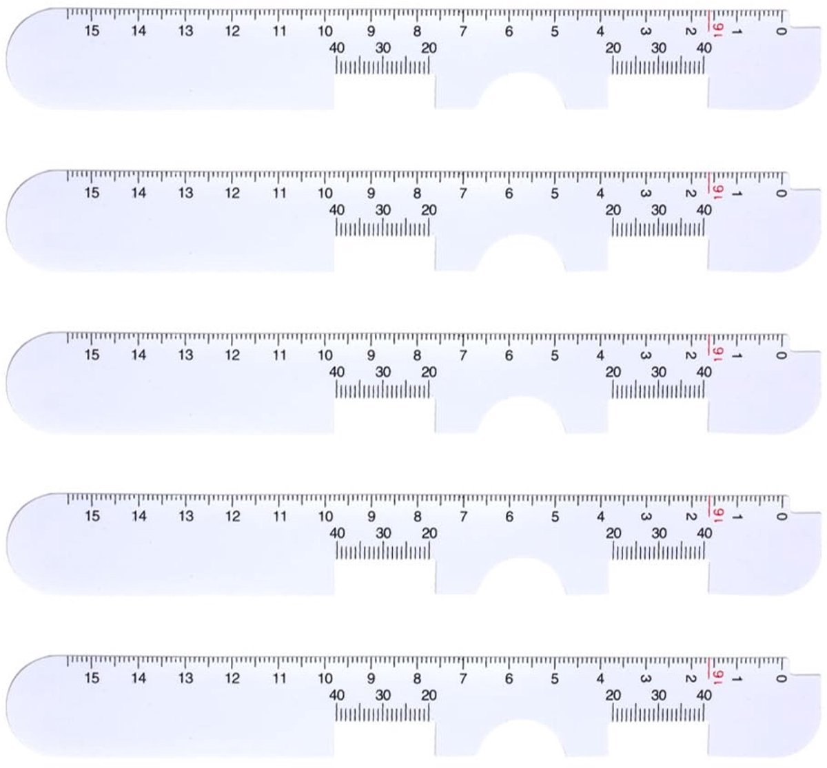 Dailygoods - 5 Stuks Pupilafstandslinialen voor Brillen