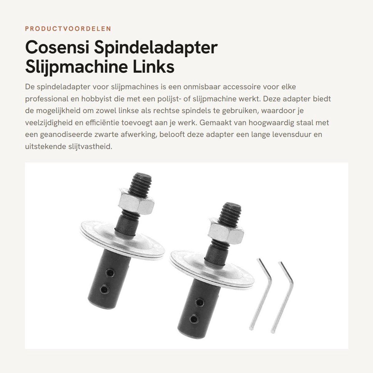 Dailygoods - Spindeladapter Slijpmachine - Links en Rechts - Hoogwaardige Kwaliteit - Zwart en Zilver - Slijtvast en Duurzaam - Geschikt voor Polijstm...