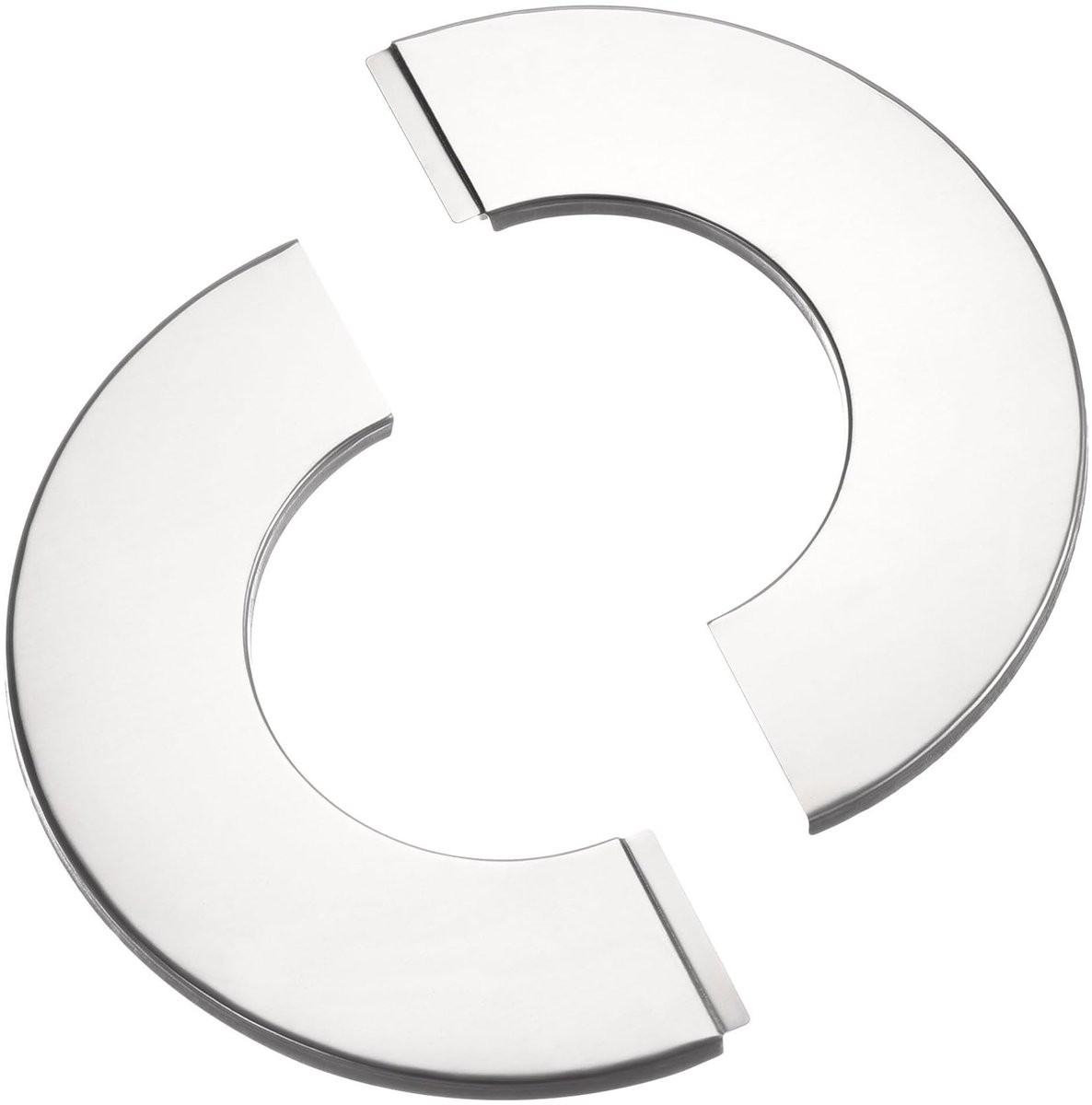 Dailygoods- Pijpcover 4 Stuks - Roestvrij Staal - Muur Gespleten Flens - Ronde Rozet Plaat - 91mm Diameter - Snelle Installatie - Wandflens