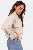 Getdrezzed Jasje - Maat: L/XL - Teddy bomberjack met drukknoopsluiting licht beige