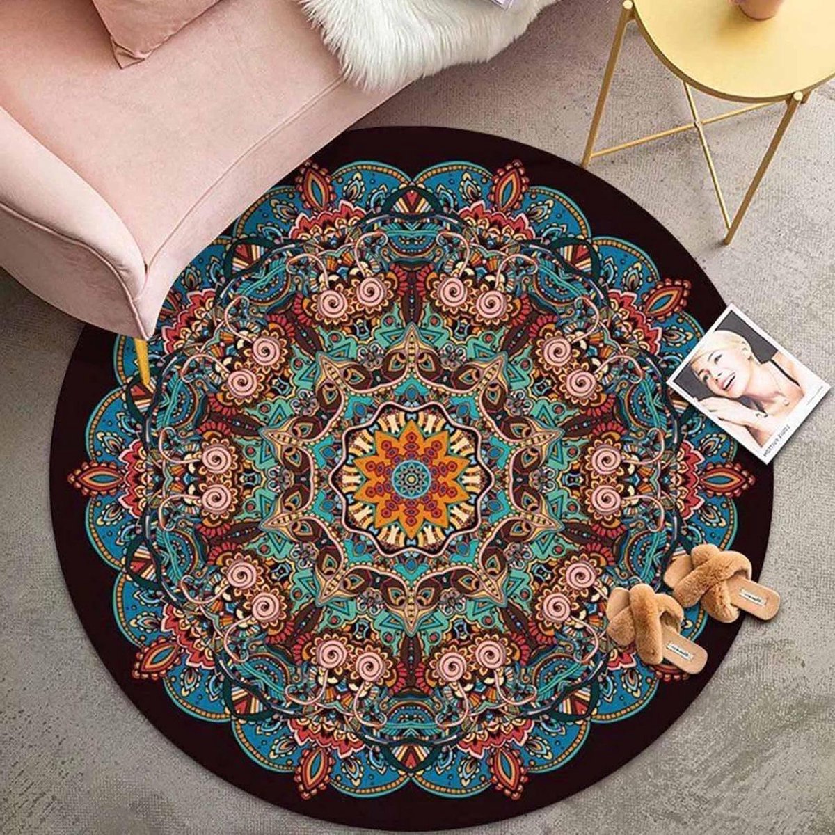 Rond Vloerkleed - Decoratief Tapijt - Woonkamer Decoratie - Antislip Onderkant - 250 cm -