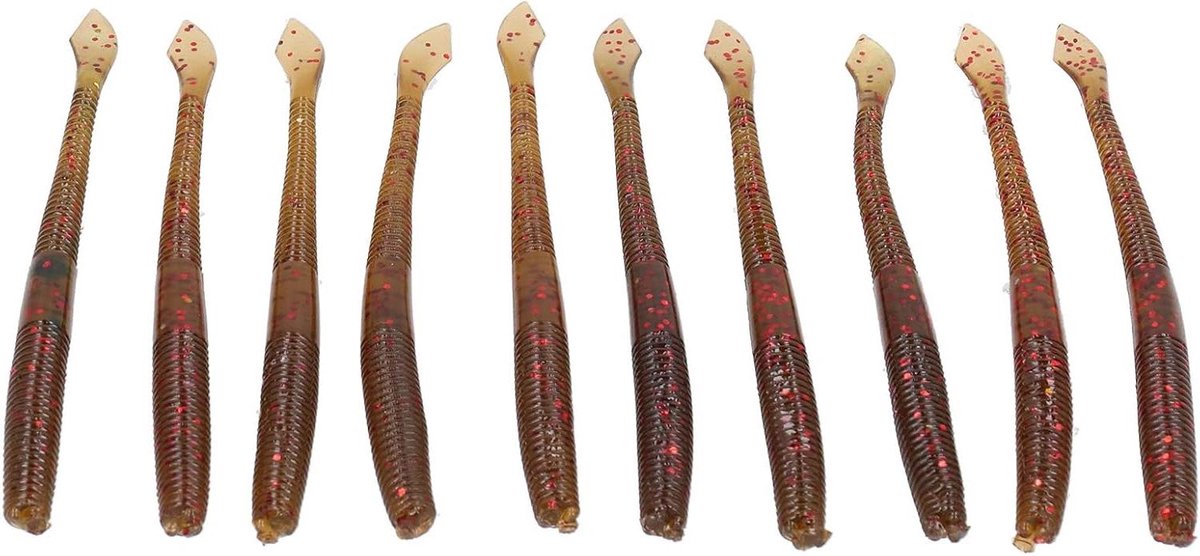 Zachte Regenworm Kunstaas - Siliconen Aas Vissen - Zoetwatervissen - Levensechte Vorm - 10 cm - 1#