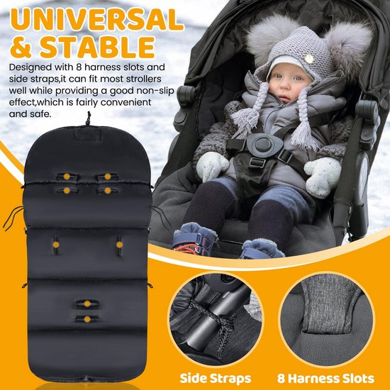 Universele Winter Voetenzak voor Kinderwagen - Warm en Waterdicht met Afneembaar Design van Merkloos — afbeelding 2