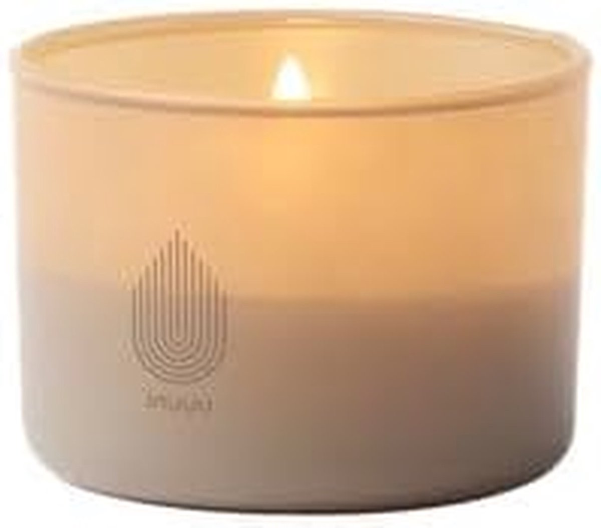 Glazen Kaars - LED Kaars - Sfeer Creëren - Realistische Vlam - 9.20x9.20x10.20 cm - Beige