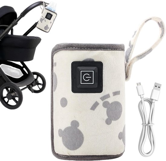 Flessenwarmer voor moedermelk, flesverwarmer voor borstvoeding, flesverwarmer - USB-melkwarmer, draagbare babymelk, warmtehouder, thermische zak, voedingsfleswarmers, reisaccessoires van Merkloos — afbeelding 5