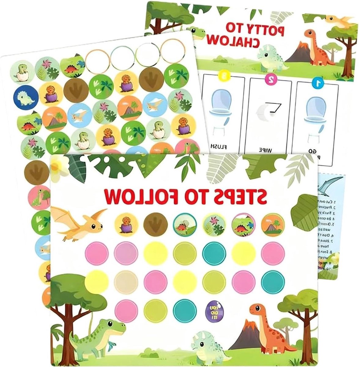 Beloningsgrafiek Zindelijkheidstraining - Stickerkaart Kinderen - Gewoontes Opbouwen - Interactief Stickersysteem - 21.59 x 27.94 cm - Multicolor