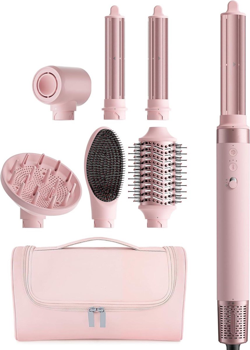 Haarstyler 6-in-1 - Föhnborstel Krultang - Haar Stylen - Sneldrogend Ionisch - 35 x 19 x 15 cm - Zwart