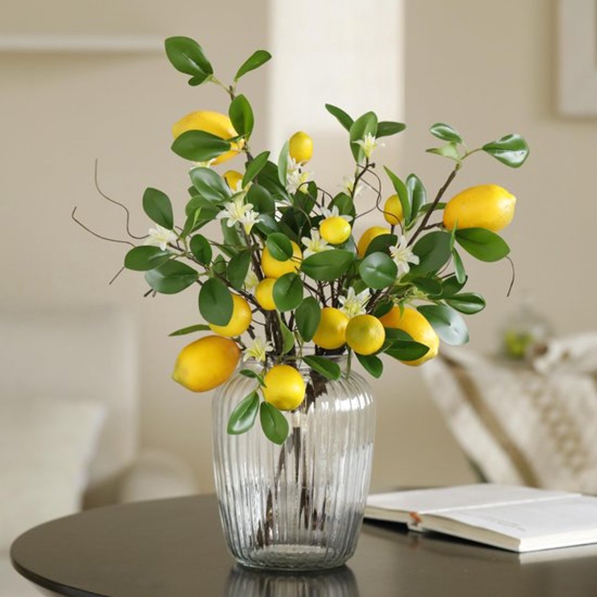 - Kunstplant Citroen - Decoratieve Takken - 50 cm - Kunstbloemen met Citroenen - Perfect v