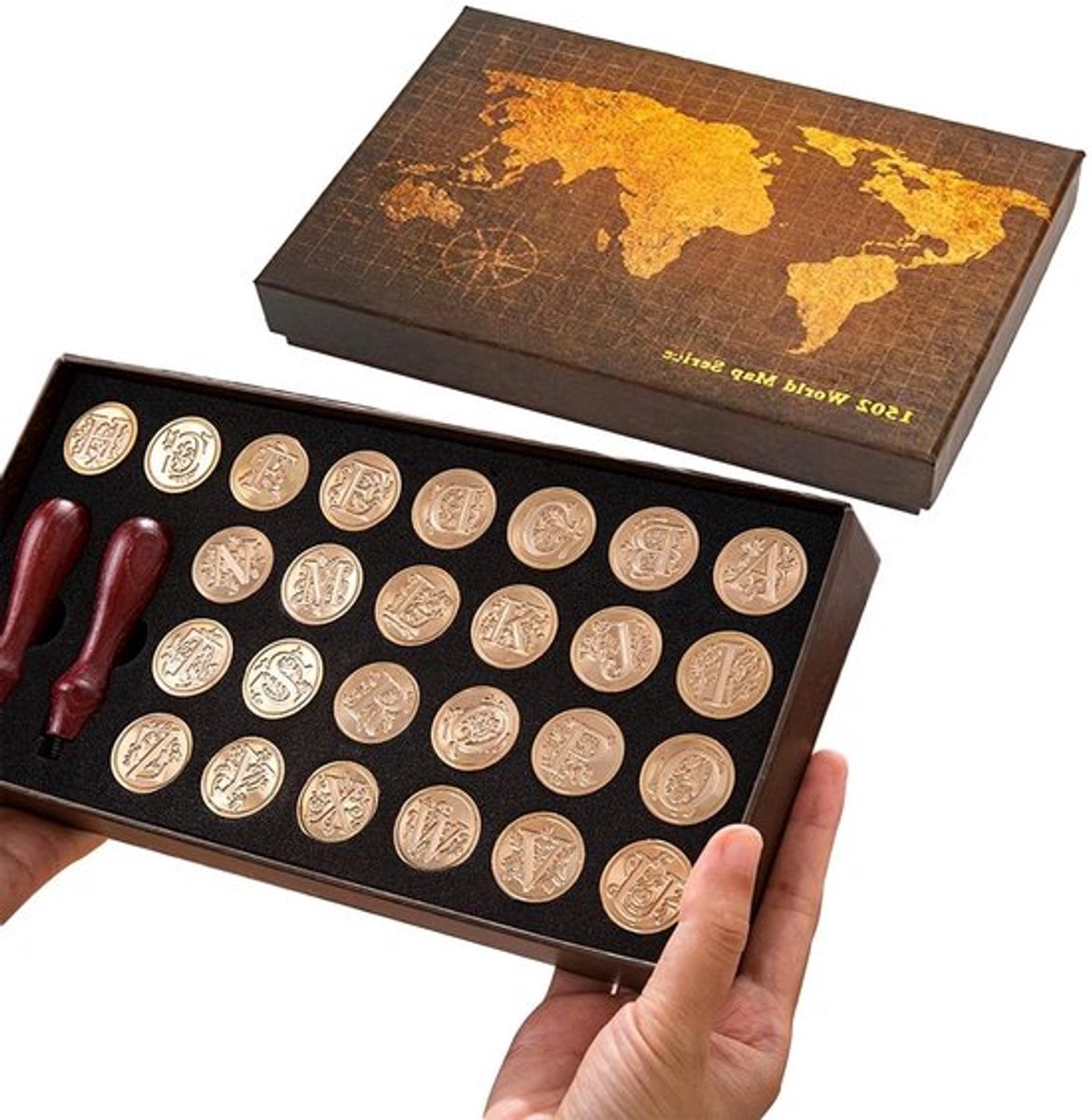 Vintage retro zegelstempelset voor uitnodigingen en cadeauverpakkingen
