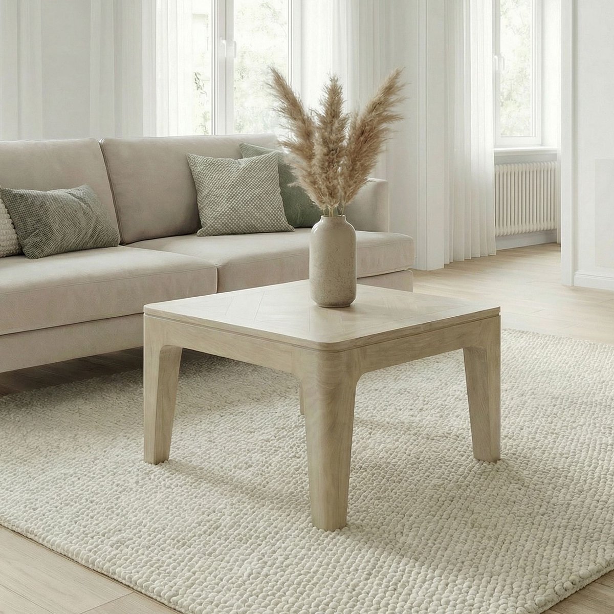 Salontafel mangohout white wash 60 cm