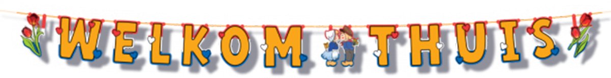 BTH – Welkom Thuis Slinger – Feest Versiering – Welkom Thuis Decoratie – Nederlandse Vlag – Thema Feest – 3m