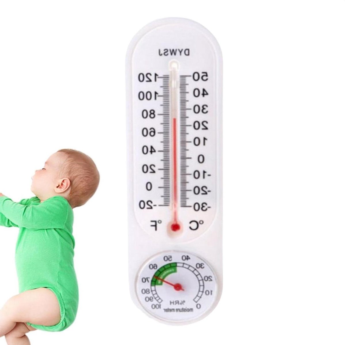 Buitentemperatuurmeter Luchtvochtigheid - Klimaatmeter Tuinmeter - Plantenkweek Monitoren - Batterijloze Weerbestendigheid - 26.4 Centimeter - Meerkleurig