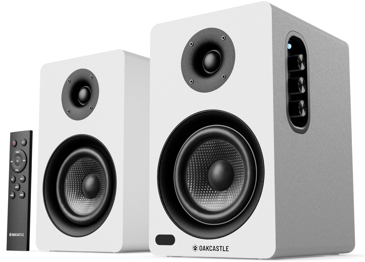 SnelShoppen - Bluetooth 5.4 Boekenplankspeakers 60W | Hifi TV Luidsprekers met HDMI ARC | Desktop PC Luidsprekers voor Gaming met Afstandsbediening (W