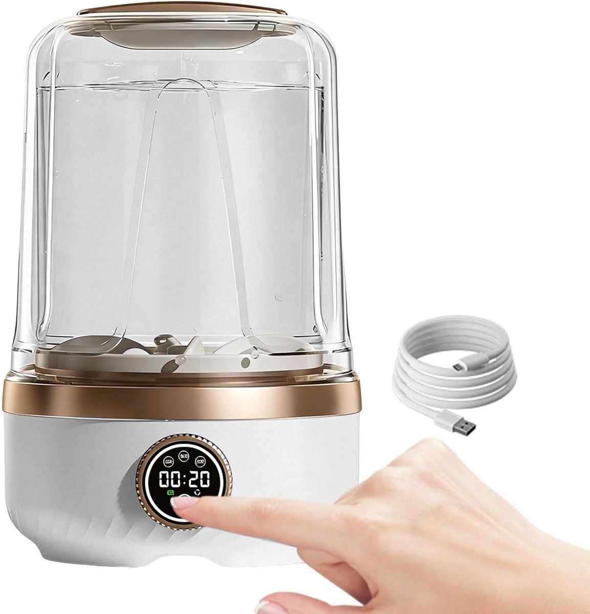 Mini wasmachine Compacte wasmachine Kleine wasjes doen USB-aangedreven 2L capaciteit Wit