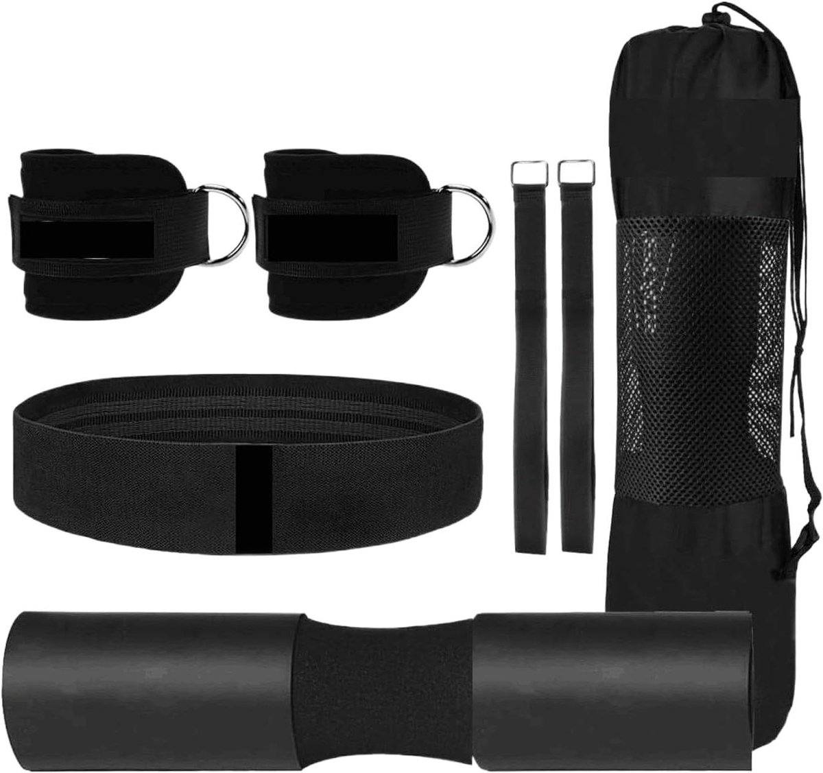 Barbell Pad - Halter Kussen Set - Fitness Thuisgebruik - Schokabsorberend Ontwerp - 49 x 16 cm - Zwart