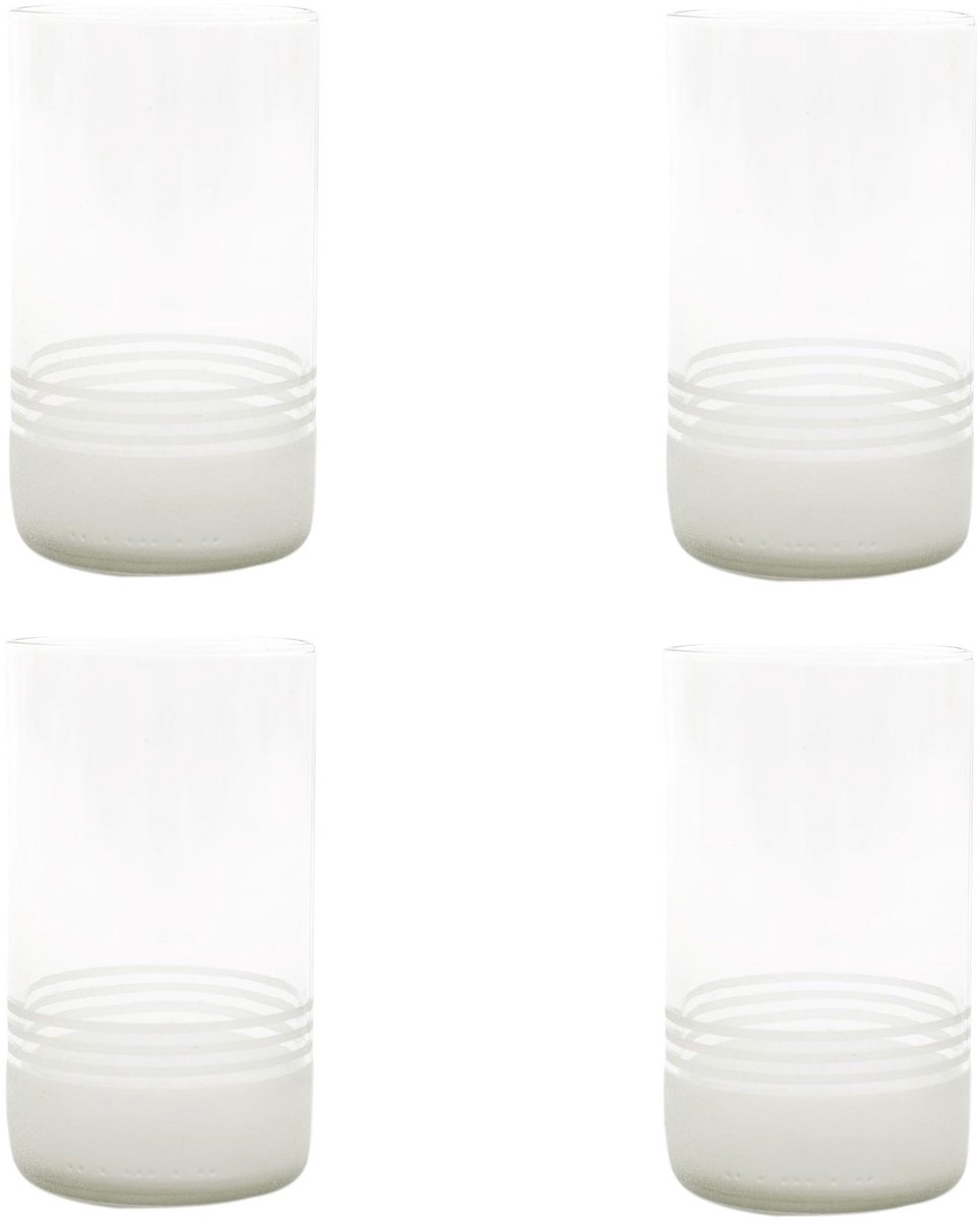 Dailygoods - Set van 4 Glazen uit Upcycled Glas - Helder 400ml