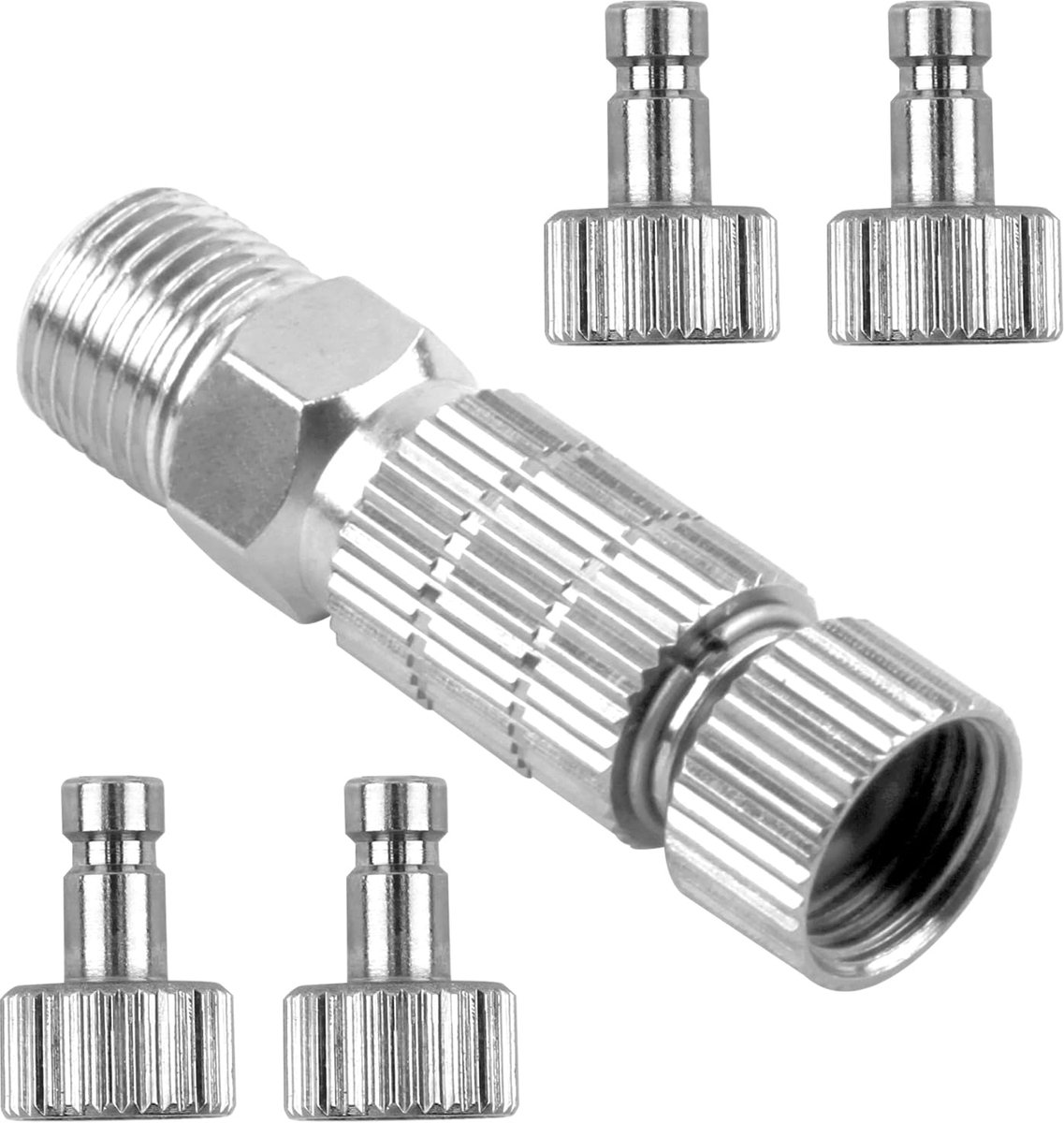 Dailygoods - 5-Piece Airbrush Adapter Set - Inclusief Snelle Koppeling en Aanpassingsventiel