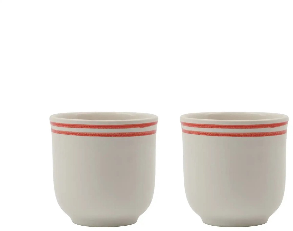 Nicolas Vahe Bistro mok rood wit - set van 2