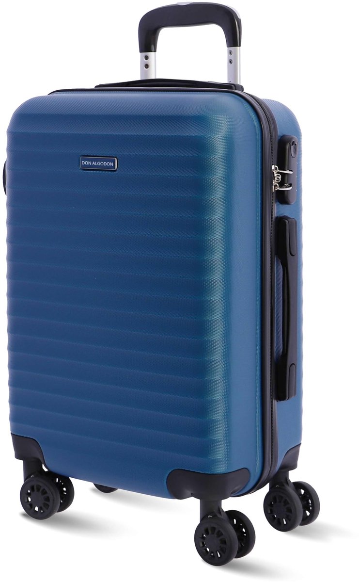 SnelShoppen - Cabinekoffer 55x40x20 cm, Robuuste Trolley voor Vliegtuig met 4 360° Wielen en Hangslot, Blauw, Ideaal voor Reizen, Ryanair, Weekendje W