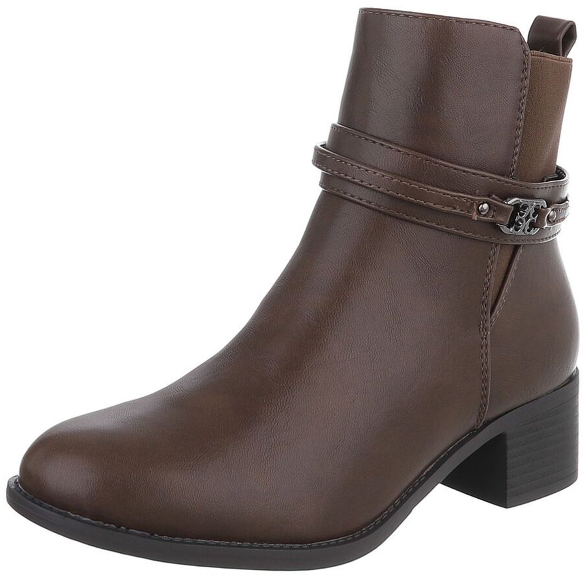 Enkellaars - Blokhak en gespdetail - Dames Mt:38