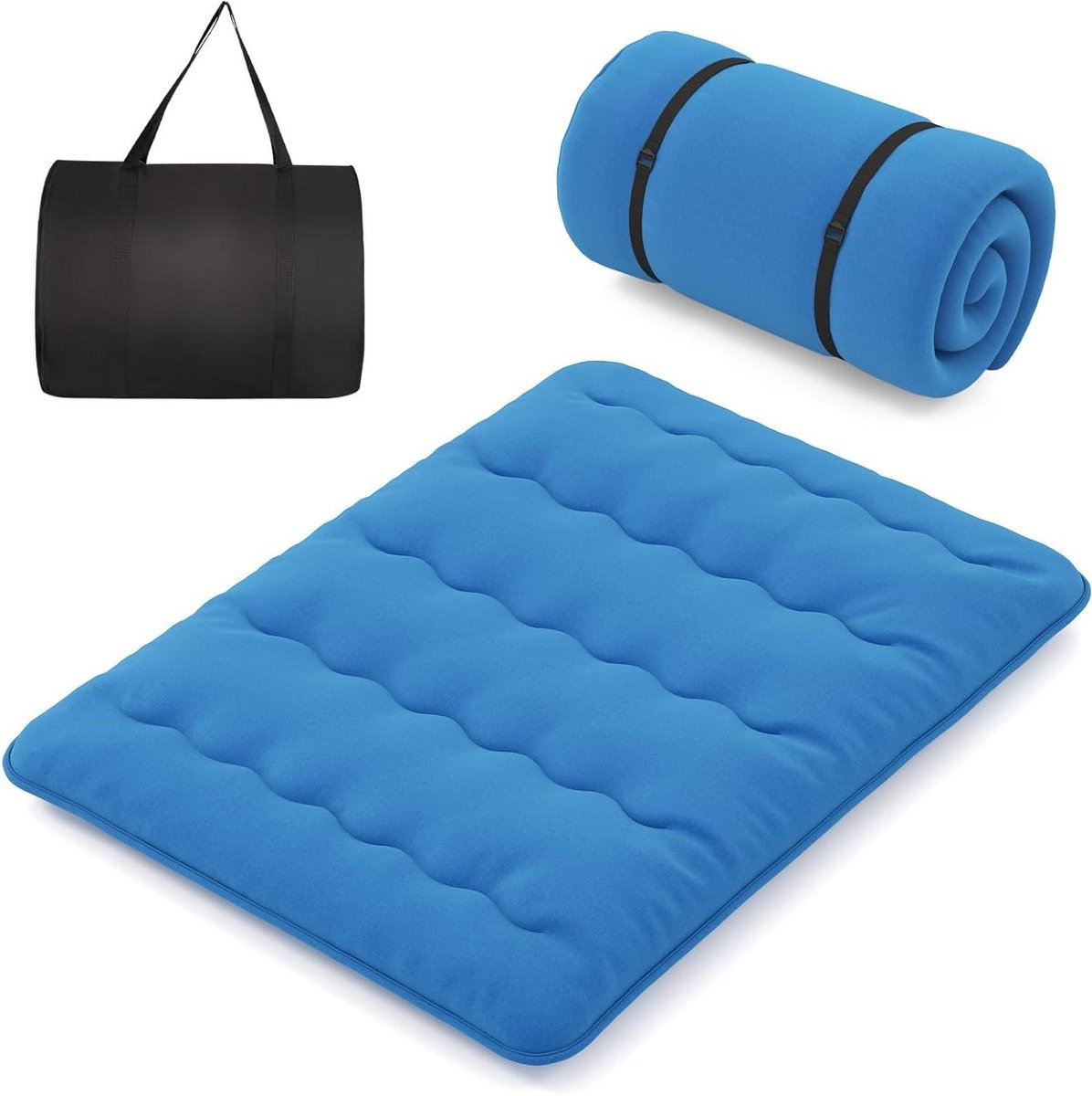 Japanse Vloermatras - Opvouwbaar Matras Tatami - Gastenkamer Inrichten - Afneembare Wasbare Hoes - 90 x 200 cm - Blauw
