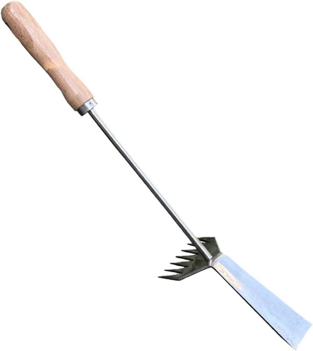 Onkruidverwijderaar Lange Steel - Tuingereedschap Handwieder - Onkruid Wieden - Roestbestendig Smeedijzer - 50 cm - Zilver