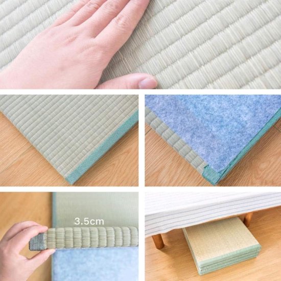 Tatami Mat - Vloermat - Ontspanning en Slaap - Natuurlijk Gras - 90x200 cm - Groen — afbeelding 3