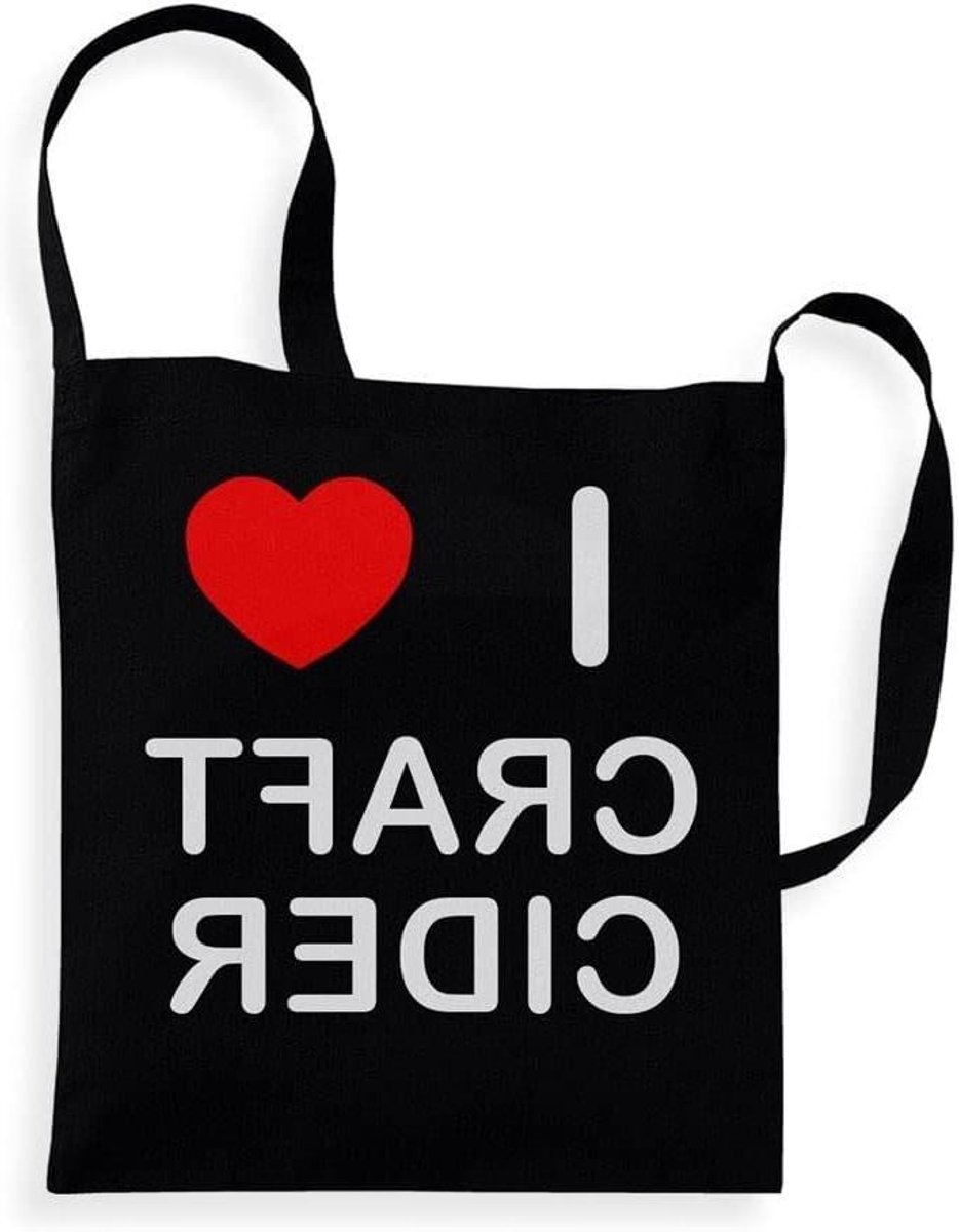 Katoenen Sling Bag - Schoudertas Herbruikbaar - Boodschappen Doen - Milieuvriendelijk Ontwerp - 33 x 40 cm - Zwart