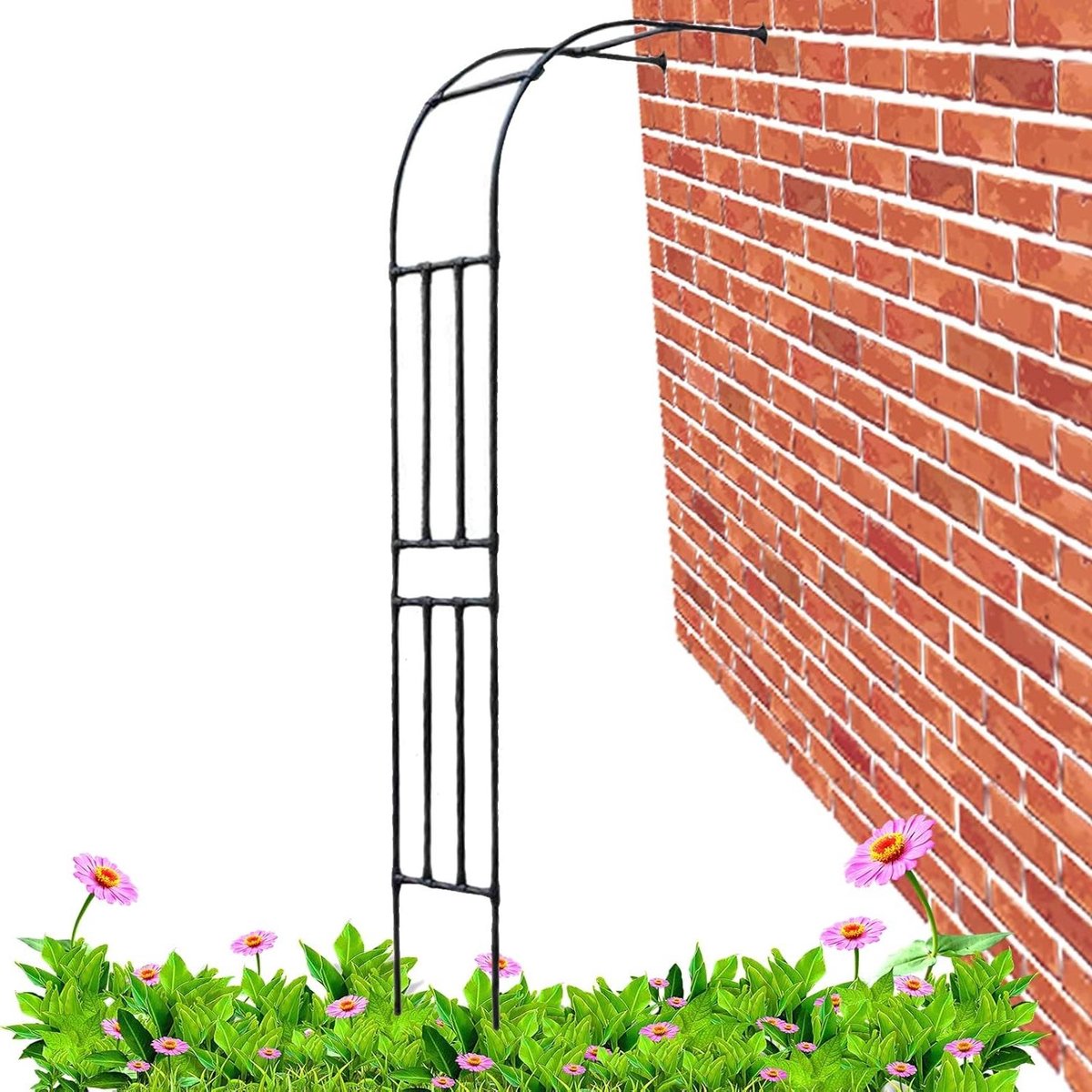 Tuinboog Metaal - Rozenboog Priëel - Planten Display - Weerbestendig Staal - 240 x 240 cm - Zwart