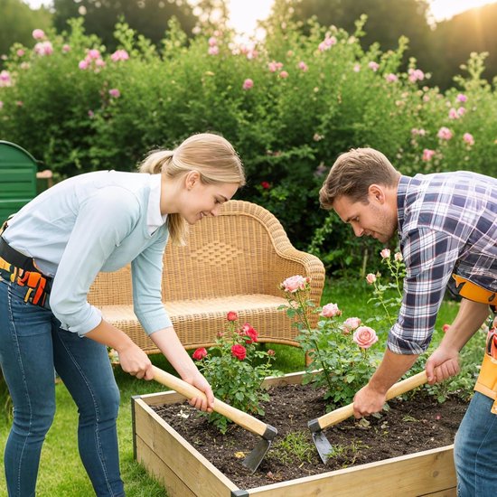 Onkruidverdelger Tuin - Gazon Hark - Bodem Organiseren - Ergonomisch Handvat - 38 cm - Metaal — afbeelding 2