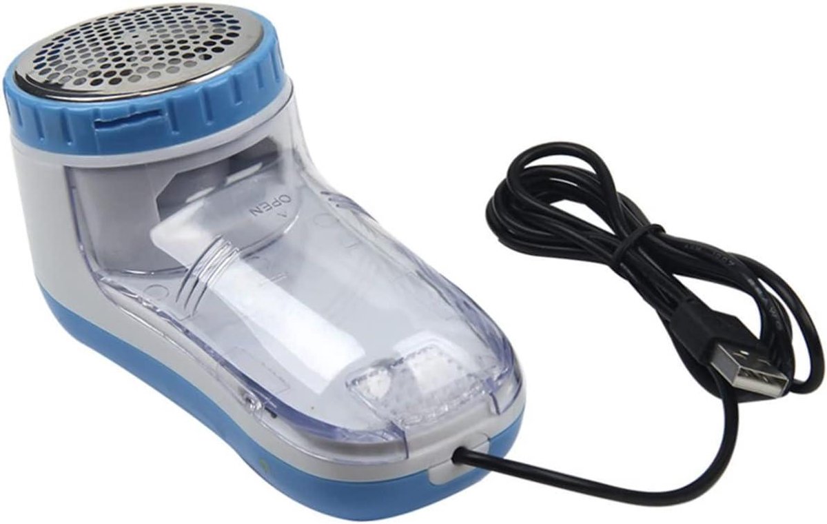 Pluizenverwijderaar - Stofscheerapparaat Ontpluizer - Kleding Onderhouden - 3 Roestvrijstalen Messen - 12 x 6.5 x 8 cm - Blauw