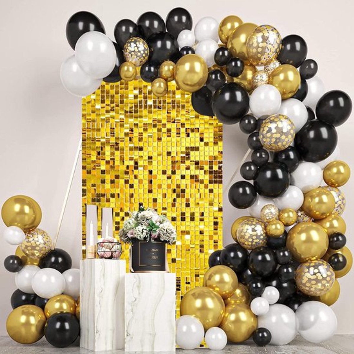 12 stuks Gouden Shimmer Muur Achtergrond - Decoratie Feest Glans