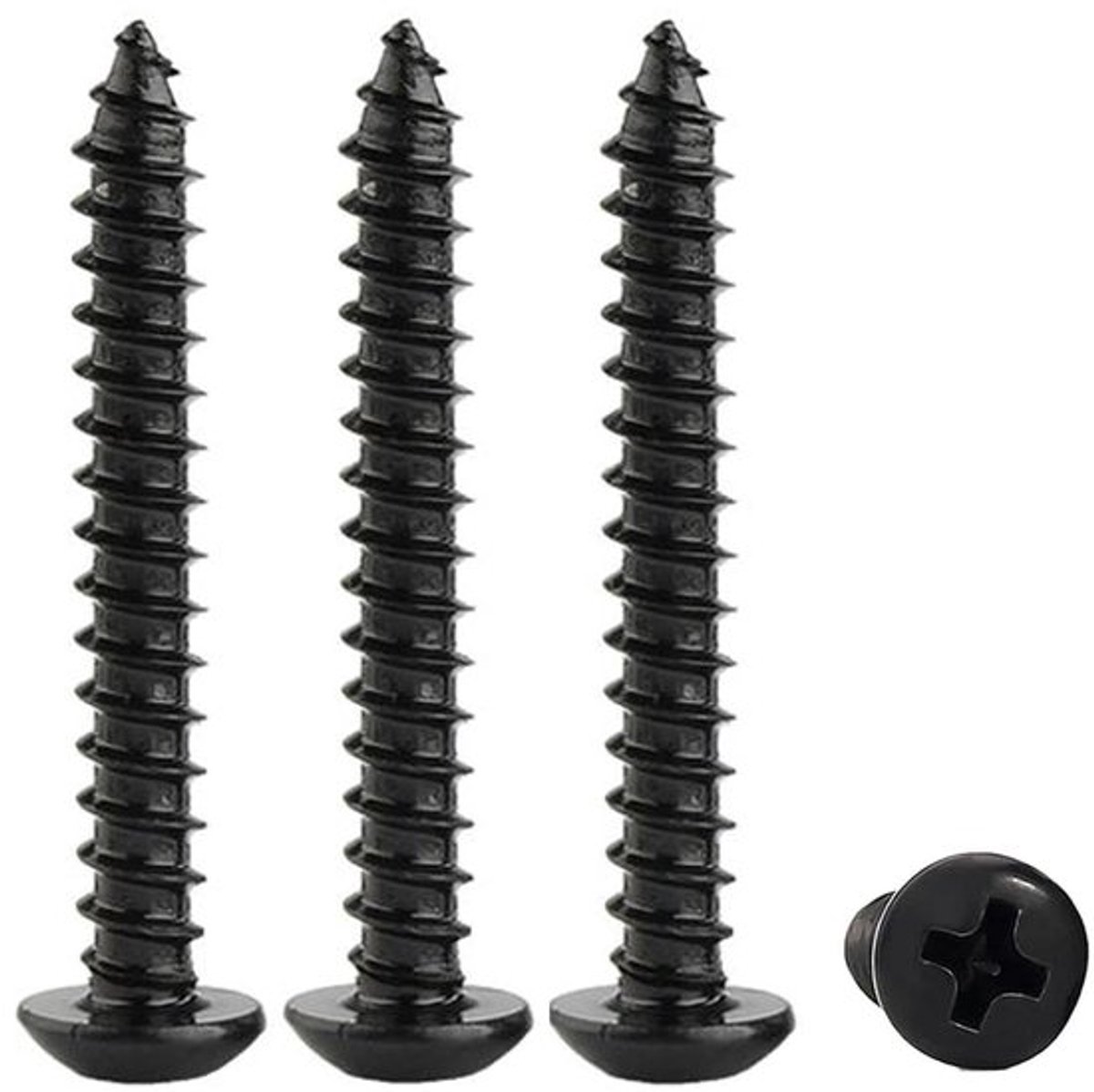 Houtschroeven M4 x 35 mm, 50 stuks, koolstofstaal, ronde kruiskop, zelftappende schroeven voor knutselen, timmerwerk en meubelmontage