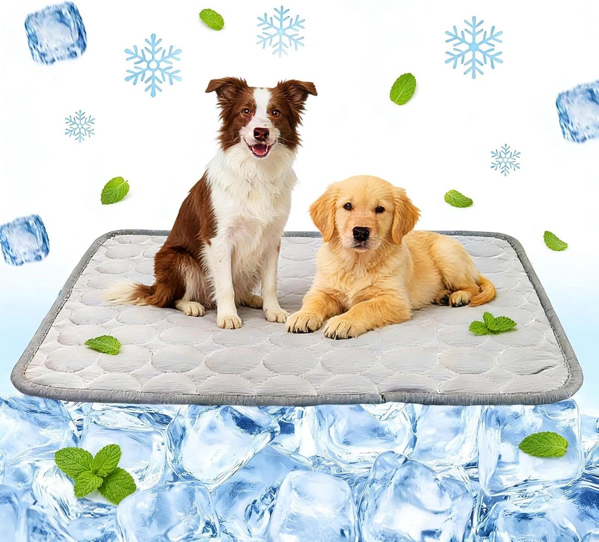 Koelmat Hond - Zelfkoelende Mat - Hitte Verlichting - Natuurlijke Temperatuurregeling - 100 x 70 cm - Grijs