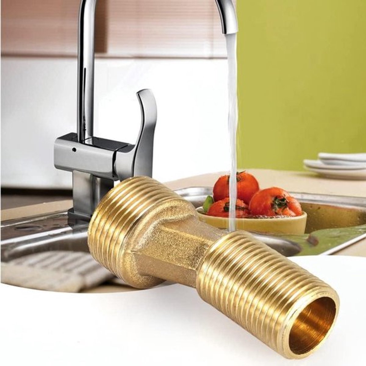 Messing Zeshoekige Slangkoppeling 3/4"x1/2" NPT voor Waterbuis - Aansluiting Accessoires