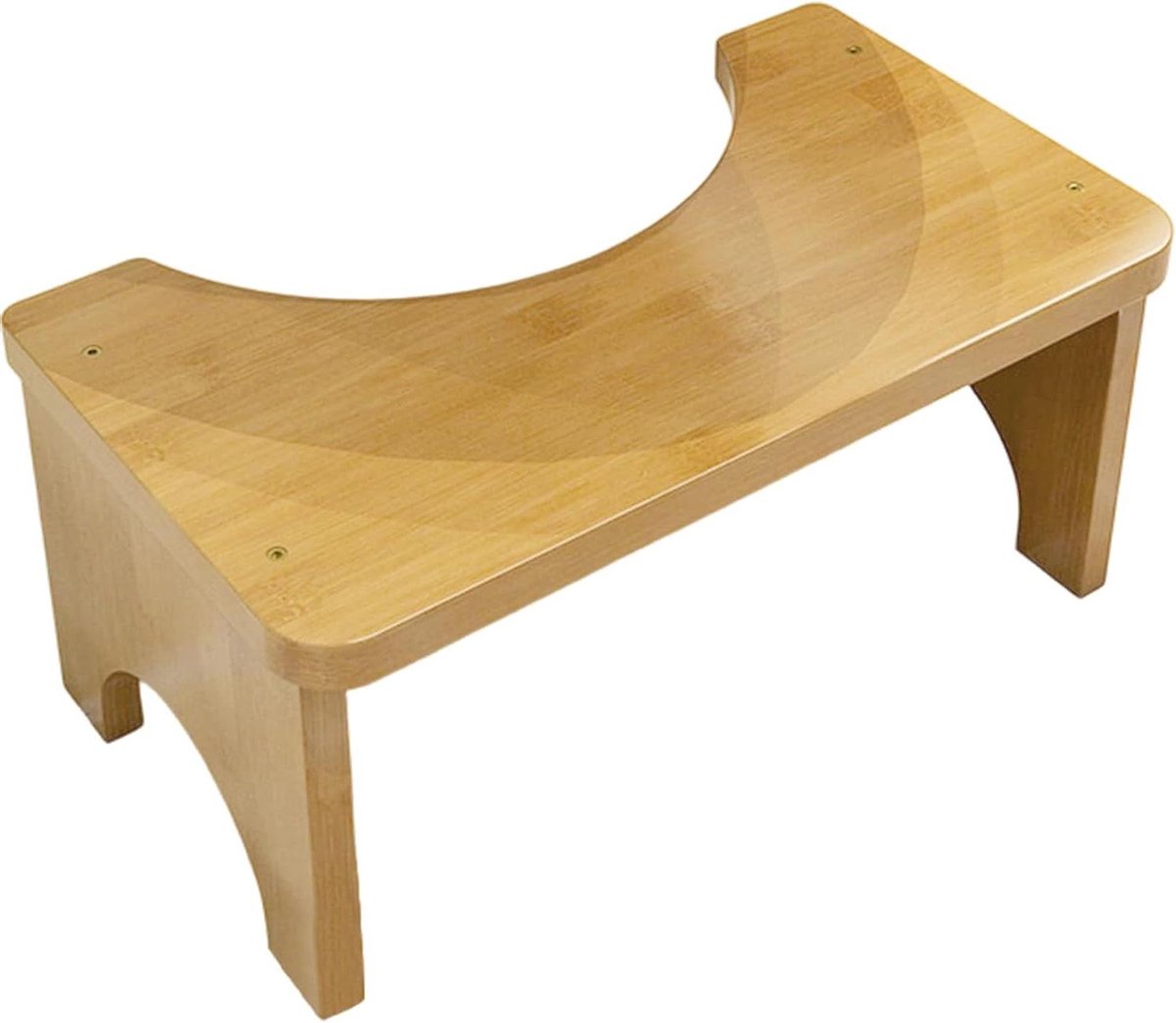 Houten Toilet Opstapje - Badkamer Krukje - Veilig Toilletteren - Afgeronde Randen - 37 x 20 x 17 cm - Houtkleur