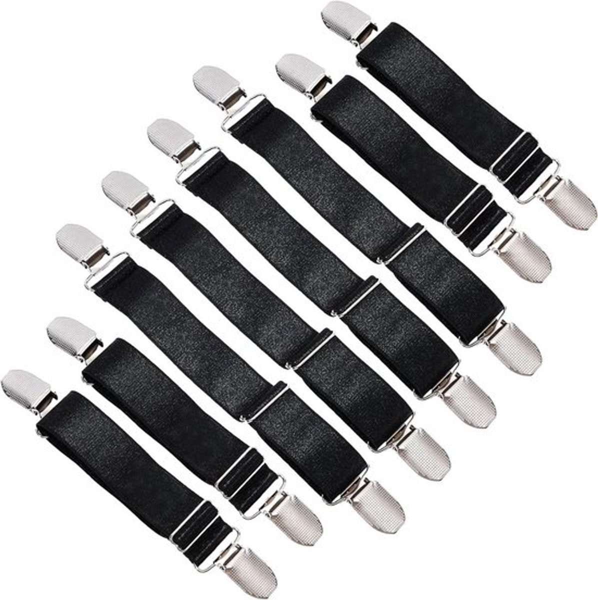 Set van 8 multifunctionele kousclips | Verstelbare elastische sokkenhouders | Tweeweg kousenclips voor mannen en vrouwen