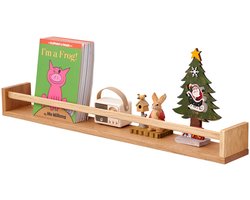 SnelShoppen - TREOAKWIS Kinderkamer Wandplanken 80 cm Eiken Drijvende Plank Massief Houten Boekenplank Wandplank voor Tijdschriften, Decor in Kinderka