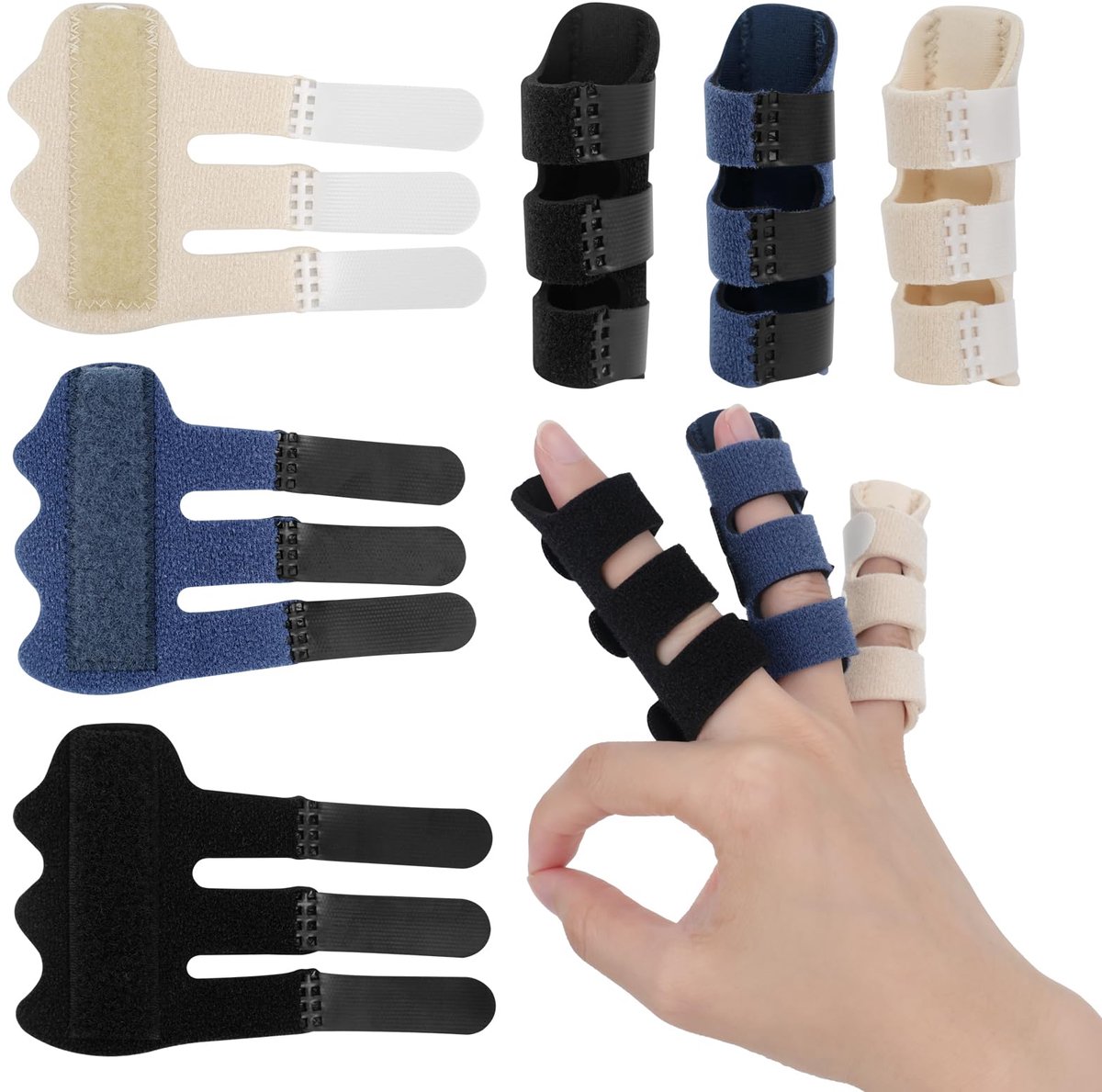Dailygoods - 3 Stuks Verstelbare Vinger Splints - Aluminium Ondersteuning voor Vingerblessures