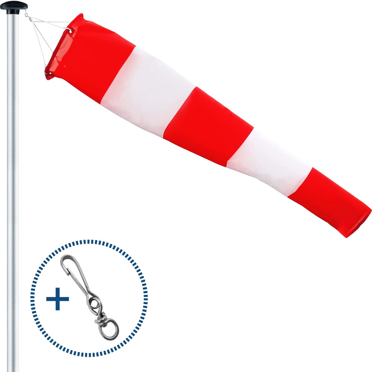 Dailygoods- Windzak Weerbestendig 180 x 30 x 15 cm - Windrichtingaanwijzer - Windsock - Ophangingssysteem - Draaimechanisme - Robuust Vlaggenglanpolyester - Windvlag
