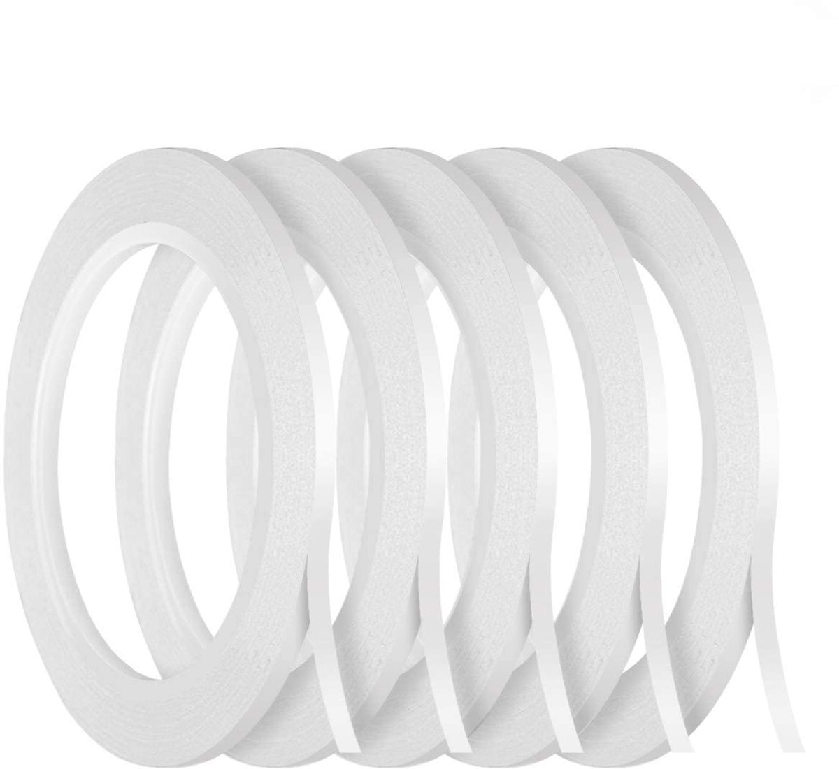 Dailygoods - Dubbelzijdig zelfklevend plakband 3 mm transparant - 5 Rollen van 25 meter