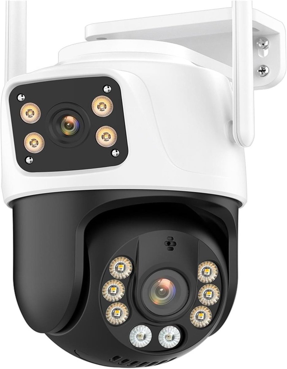 Beveiligingscamera - IP-camera CCTV-camera - Huis Beveiligen - Dubbel Lens Dubbel Scherm - 10 x 10 x 10 mm - Wit