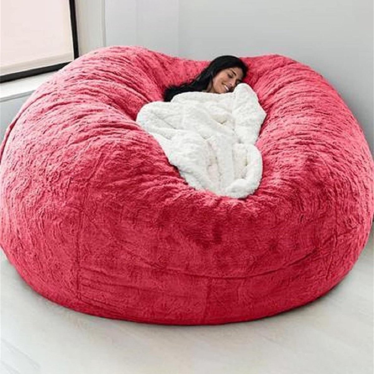 Zitzak Stoelhoes - Zitzak Bankhoes - Ontspannen Zitten - Afneembare Deksel - 5FT - Rood